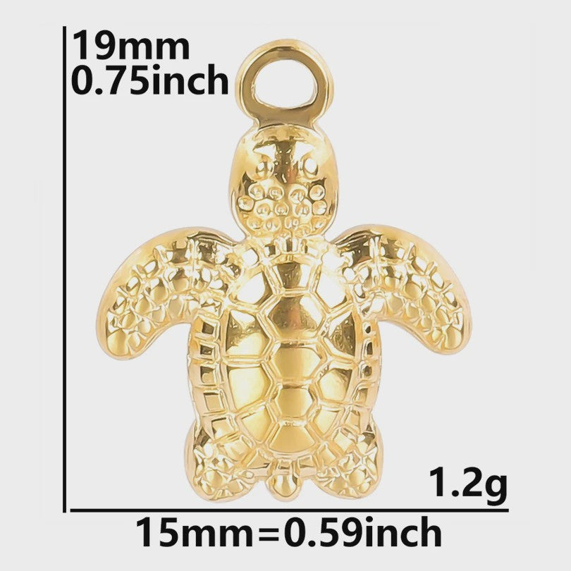 6x Goudkleurige Zee Dieren Bedeltjes Set - Schildpad, Schelp, Zeester - DIY Sieraden Maken