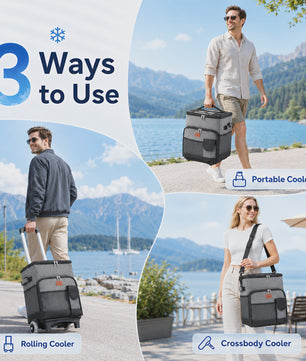New Insulated Bag Outdoor Picnic Camping Bag Waterproof Oxford Cloth Car Lunch Bag Cooler Bag With Wheels Portable Ice Chest For Picnic Beach Camping Family Outings Travel Keep Cool