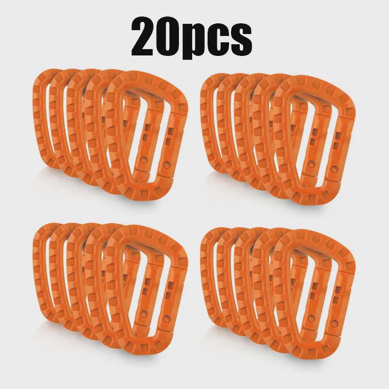 Tactische D-vormige Plastic Karabijnhaak - Set van 5, 10, 15 of 20 stuks - Outdoor & Camping Gear