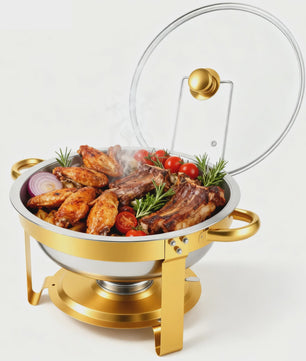 RVS Chafing Dish Buffet Set 5QT - Goudkleurig Afgewerkt - Set van 1, 2 of 4