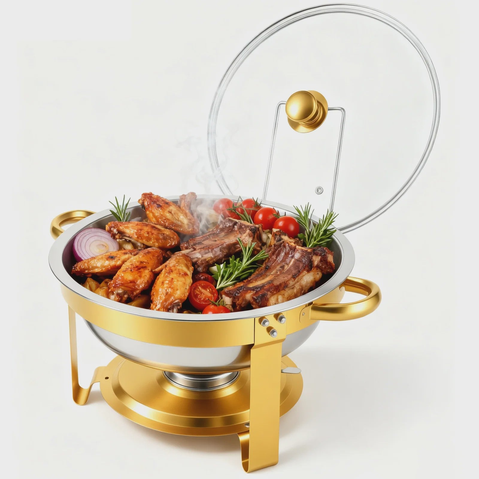 RVS Chafing Dish Buffet Set 5QT - Goudkleurig Afgewerkt - Set van 1, 2 of 4