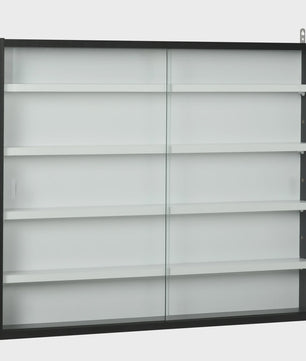 Homcom Wall Display Case for Collections with Adjustable Shelves and Glass Doors