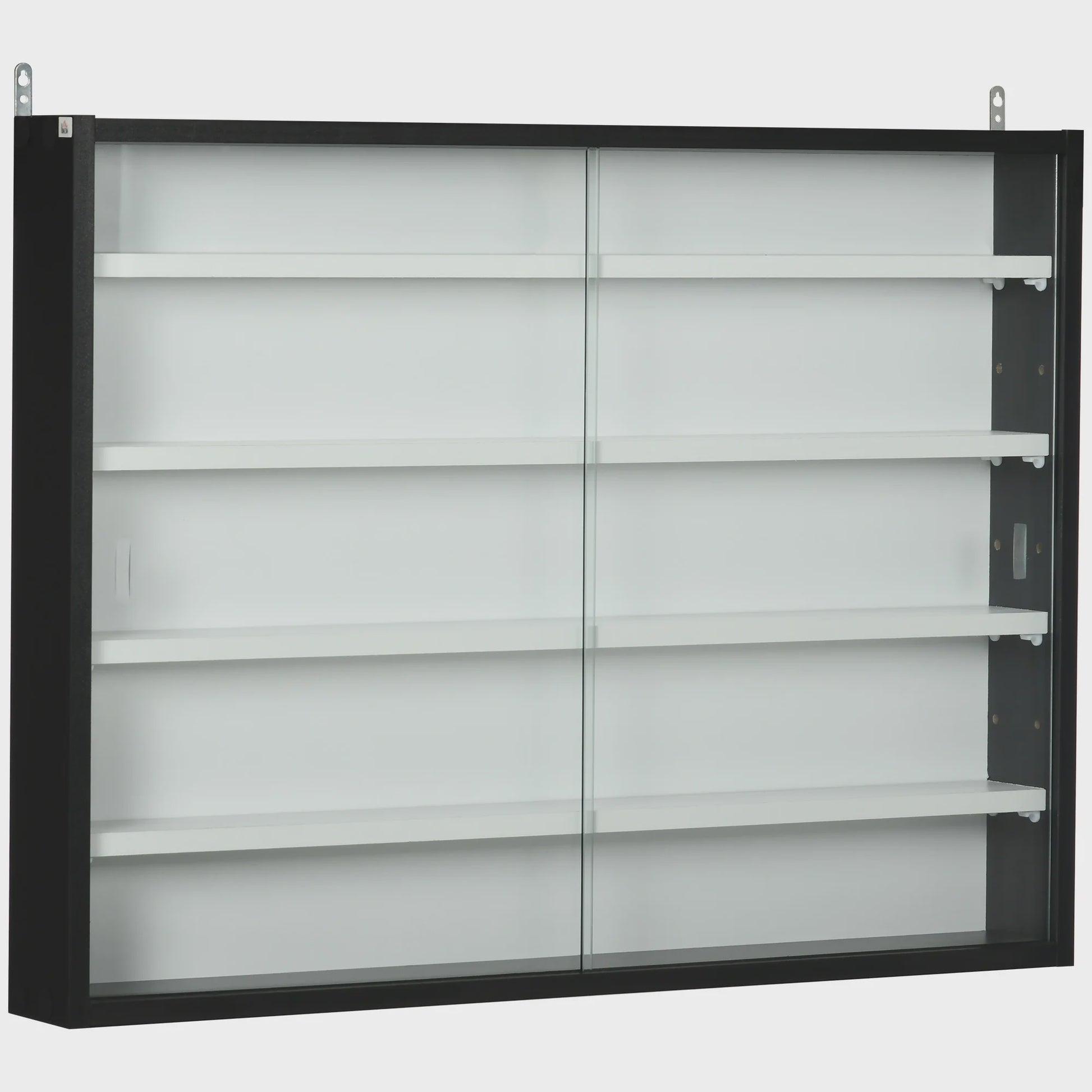 Homcom Wall Display Case for Collections with Adjustable Shelves and Glass Doors
