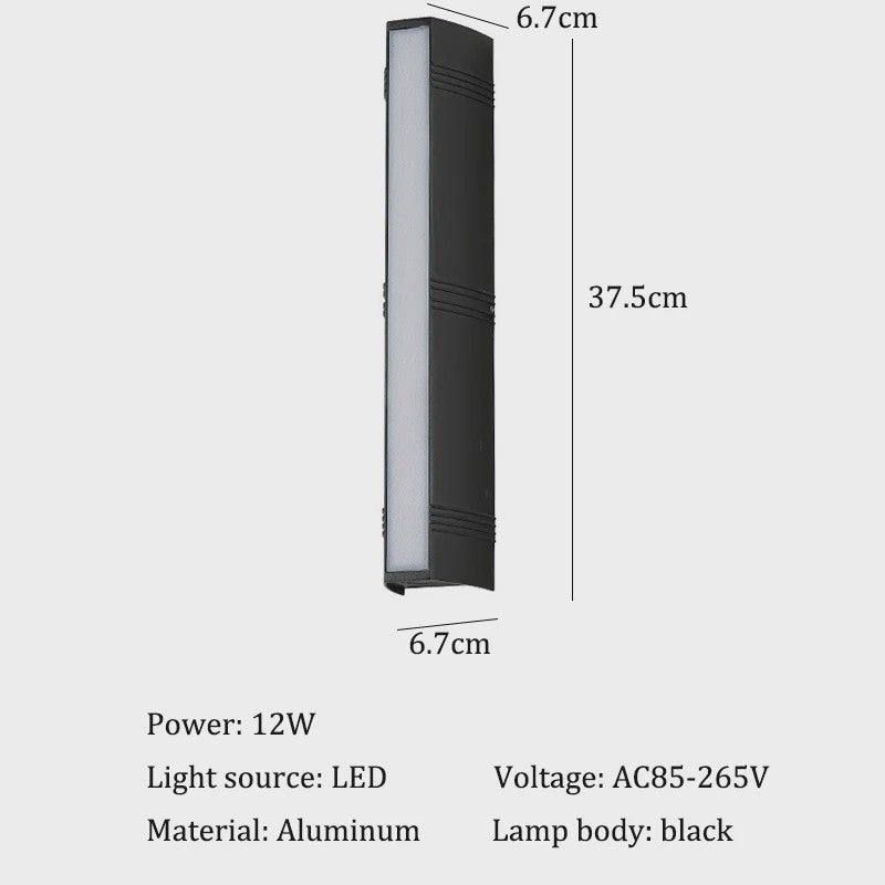 Moderne Waterdichte LED Buitenmuurverlichting - Lange Strip Aluminium IP65
