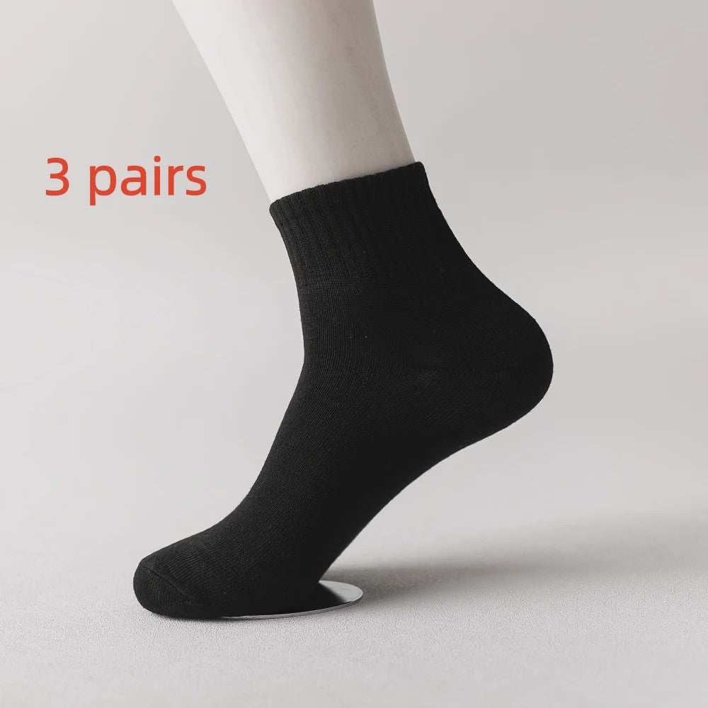 10 Paar Heren Katoenen Sokken - Mid-Calf, Effen Kleur, All Seasons