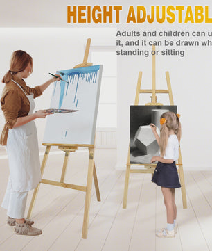 Houten Atelier Ezel - Verstelbare Kunstenaars Ezel Stand voor Canvas, Tekenen & Bruiloft Decoratie