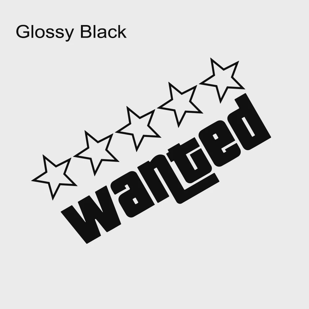 Wanted Vinyl Sticker Set - GTA Stijl Decals voor Auto, Motor & Laptop