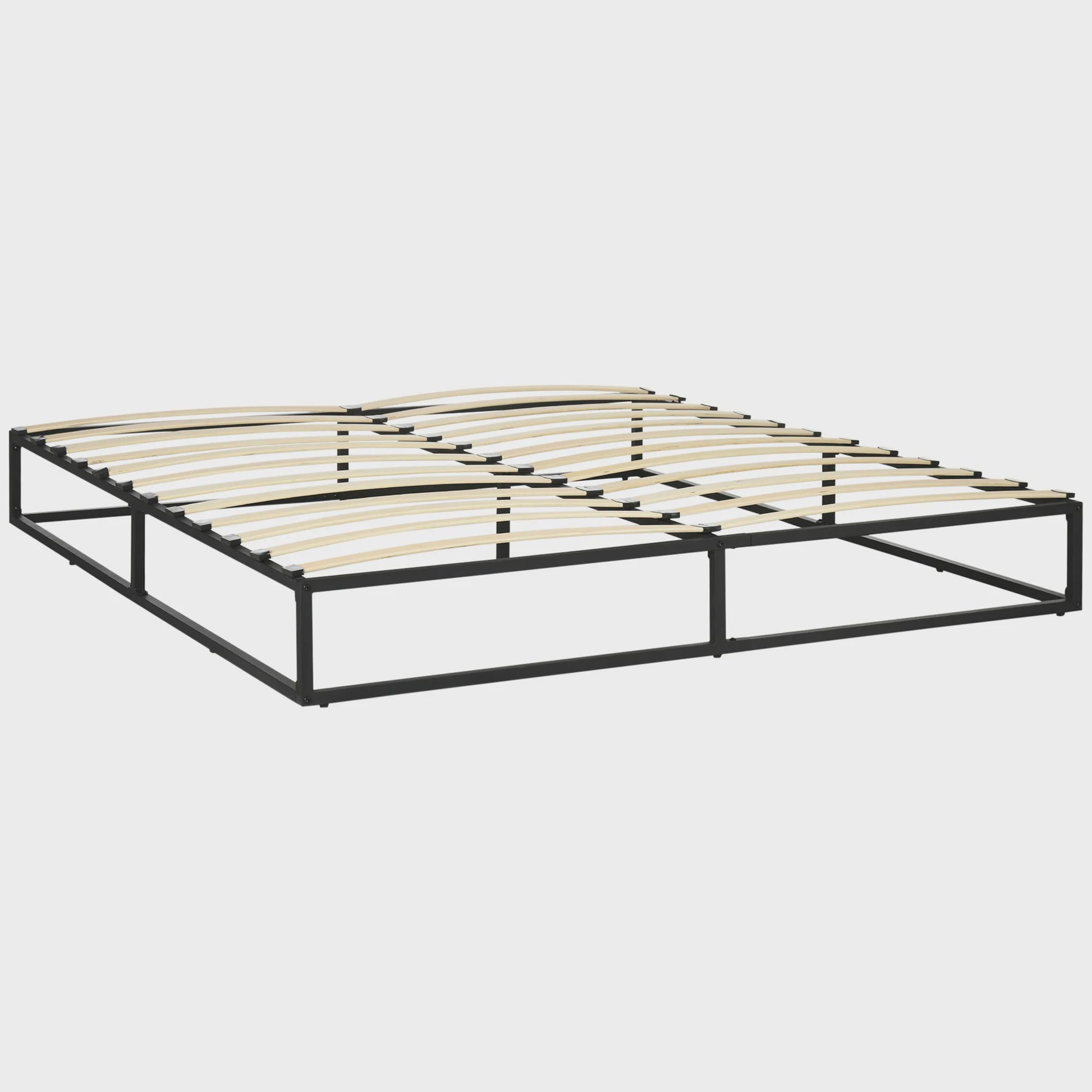 HOMCOM steel bed frame height 25 cm for mattress 180x200 cm black
