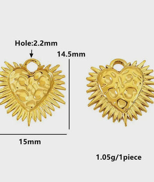 Set van 4 Gouden Bedeltjes: Zon, Hart, Schelp, Vis & Cactus - Roestvrij Staal 18k Goud PVD - DIY Sieraden Maken