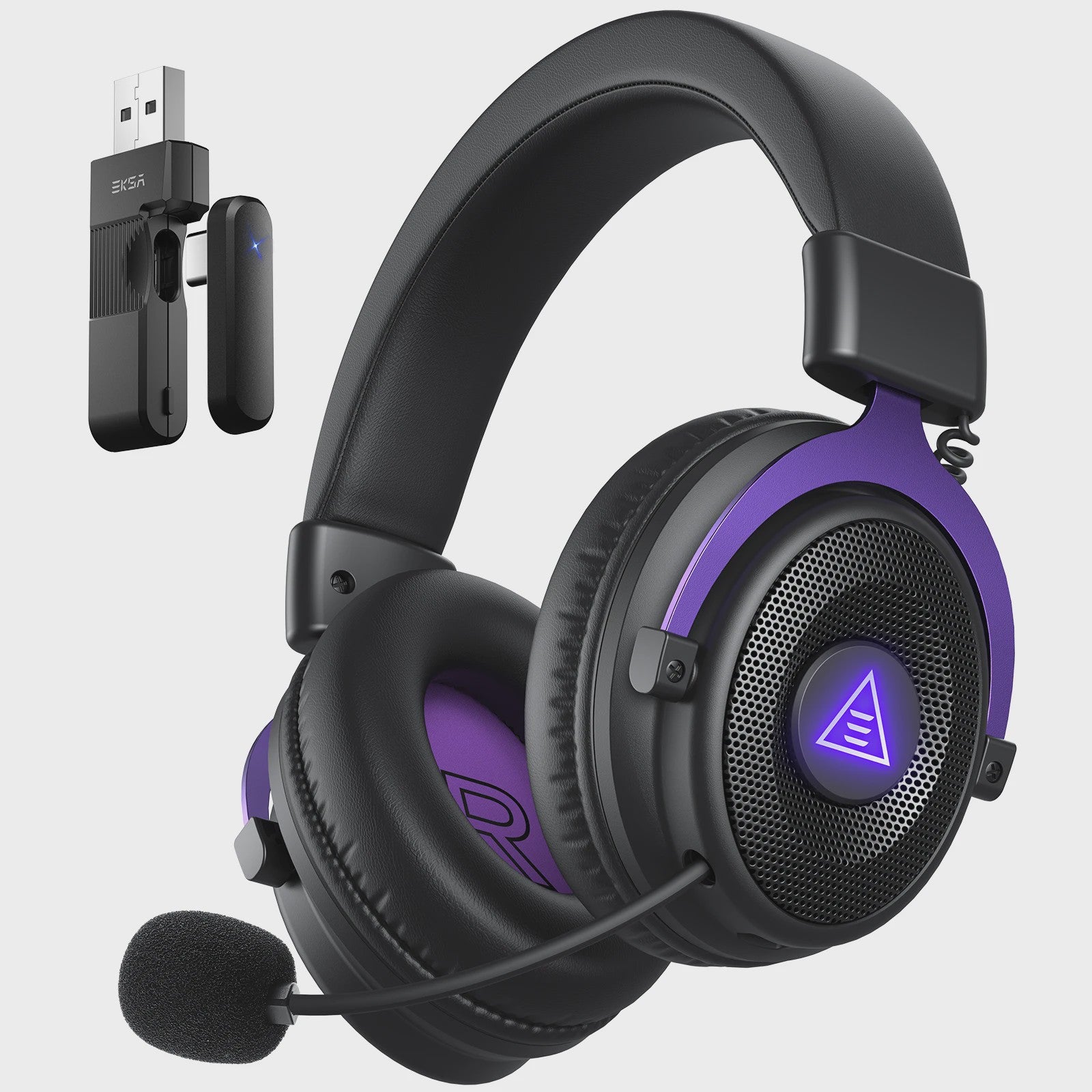 Oneodio EKSA E900 WT Gaming Headset: Draadloos 2.4G, Bluetooth, 80u Batterij & RGB