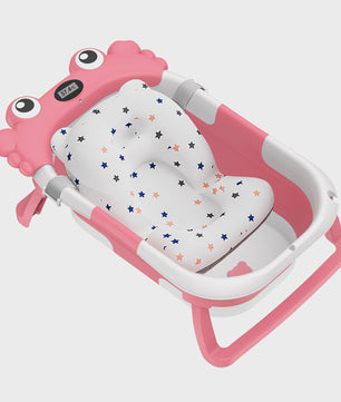 Opvouwbaar Babybadje met Thermometer & Antislip Kussen - Draagbaar voor Pasgeborenen