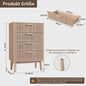 Moderne Houten Ladekast - 4 of 6 Laden - Retro Design Dressoir voor Slaapkamer & Woonkamer
