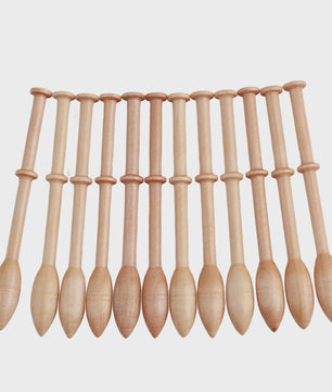 12x Houten Kantklosjes - Antiek & Ambachtelijk Handwerkgereedschap