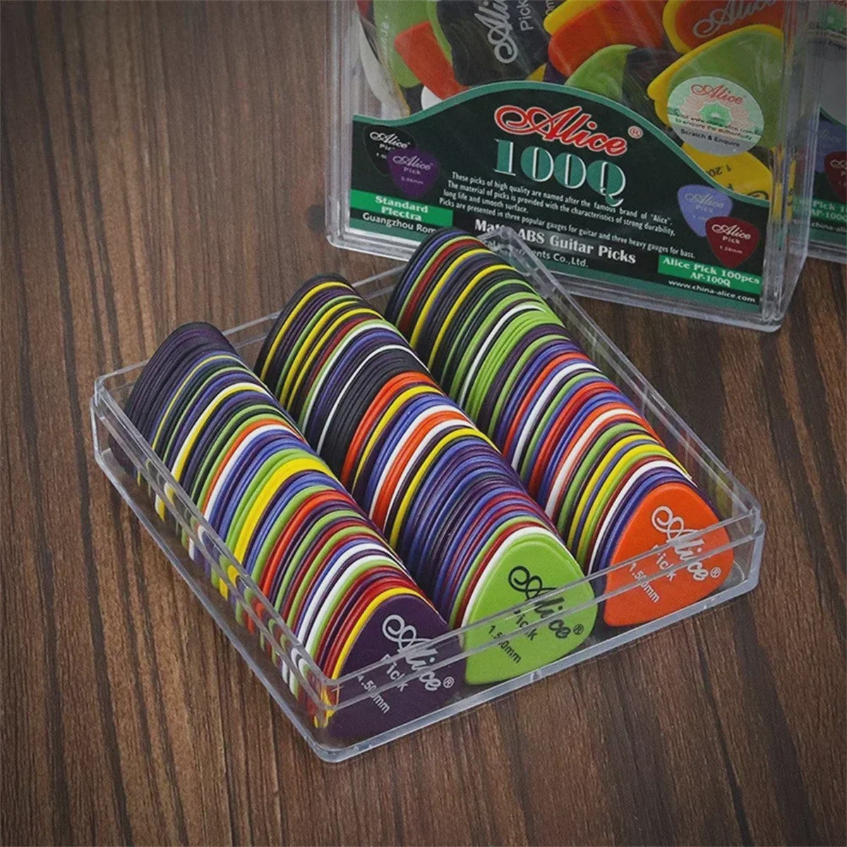 Alice Gitaar Plectrum Set - Diverse Diktes (0.58mm t/m 1.50mm) - 12/24/50/100 Stuks