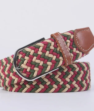 Unisex Gevlochten Elastische Riem met Pin Gesp - 107-130cm