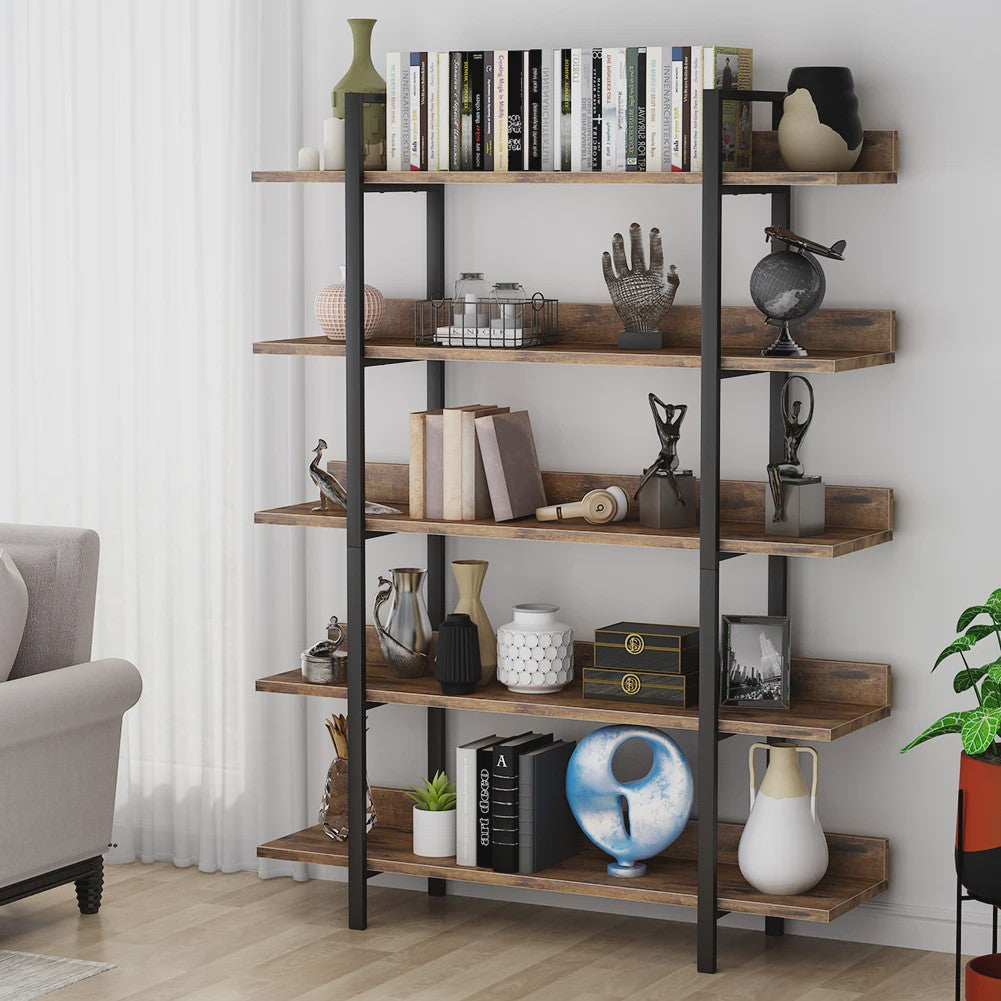 Industriële Boekenkast 180cm - 5 Lagen - Stevig IJzeren Frame