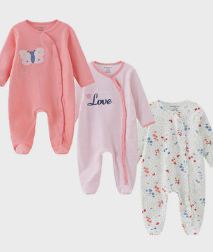 3-Pack Baby Rompers Unisex Katoen - Zacht & Comfortabel voor Pasgeborenen