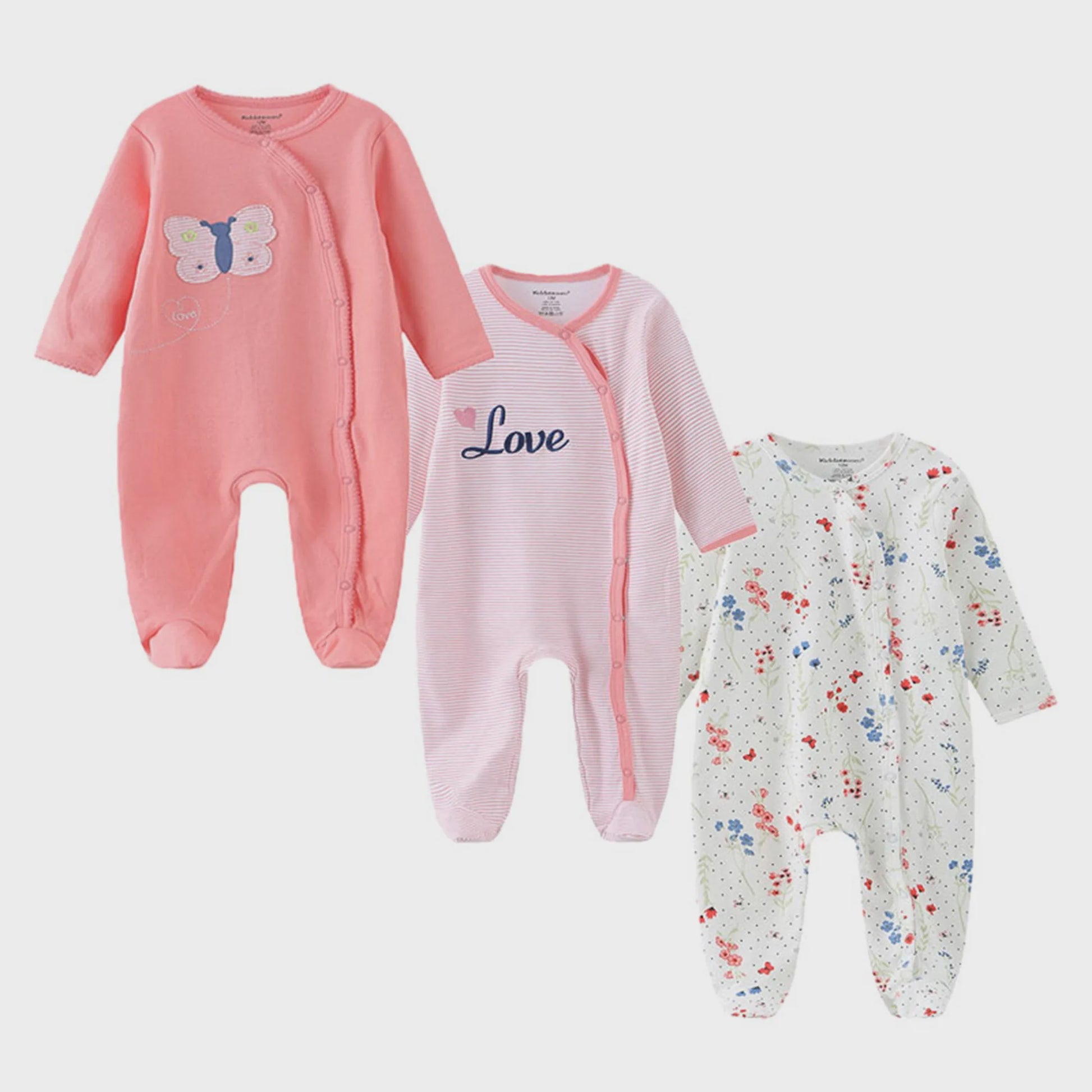 3-Pack Baby Rompers Unisex Katoen - Zacht & Comfortabel voor Pasgeborenen