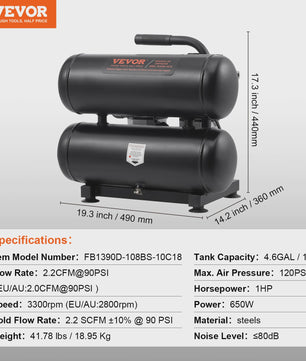 Krachtige Olievrije Aircompressor - 750W tot 3000W - Stille & Draagbare Compressor
