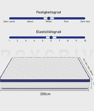 Pocketvering Matras 25cm - 7 Zones, Orthopedische Ondersteuning & Diatomeeënaarde