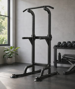 Power Tower Pull Up & Dip Station: 6-in-1 Home Gym voor Krachttraining, Verstelbaar (165-210cm), 350LB Capaciteit
