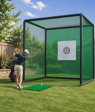 Golf Oefennet 300x300x300 cm met Mat, Balstand en Stalen Frame