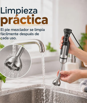 Krachtige 1000W Handmixer met 15 Snelheden, Turbo & RVS Steel - Perfect voor Soepen, Sauzen en Smoothies. Ergonomisch & 95cm Snoer.
