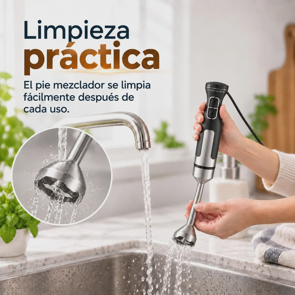 Krachtige 1000W Handmixer met 15 Snelheden, Turbo & RVS Steel - Perfect voor Soepen, Sauzen en Smoothies. Ergonomisch & 95cm Snoer.