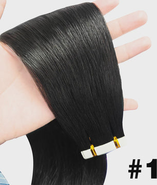 Tape-in Haarverlengingen 100% Echt Menselijk Haar - Kleur #2 - Naadloos & Zacht