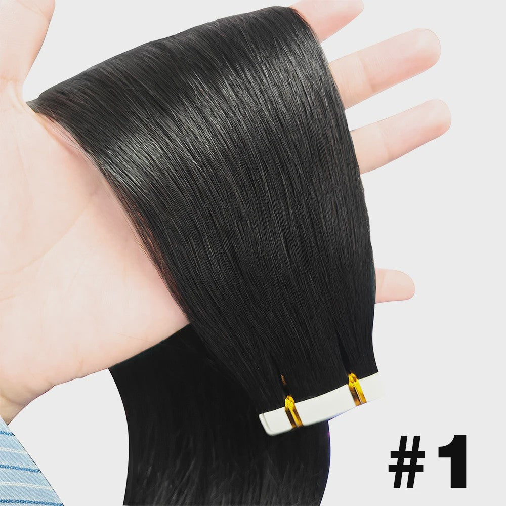 Tape-in Haarverlengingen 100% Echt Menselijk Haar - Kleur #2 - Naadloos & Zacht