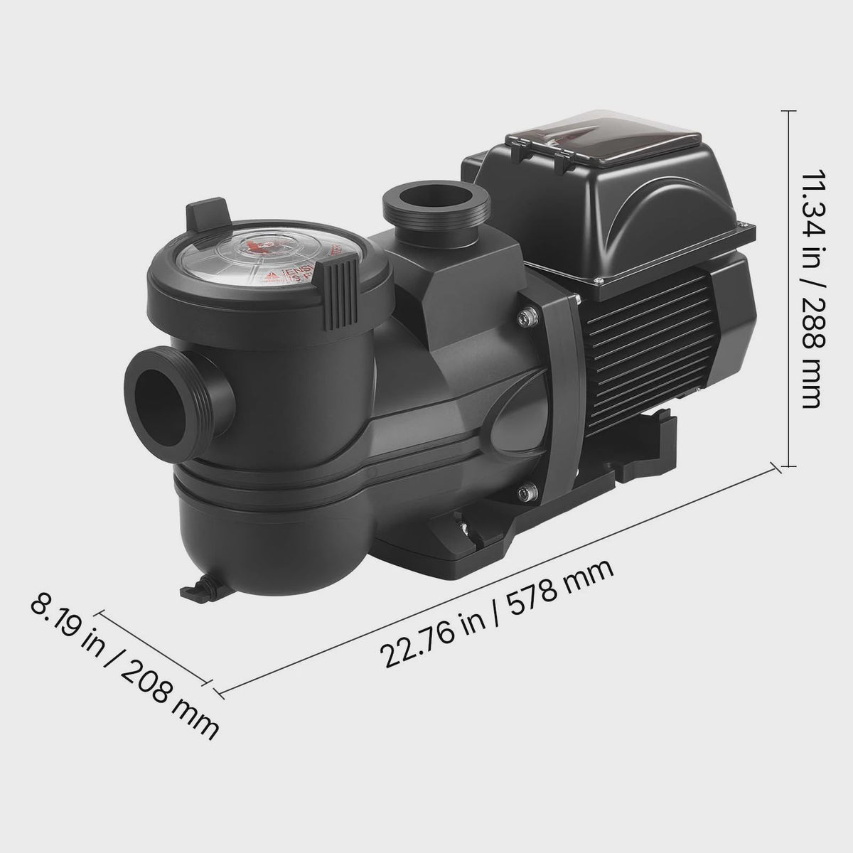 Variabele Snelheid Zwembadpomp met Filtermand en Timer - 1.5/2/3 PK