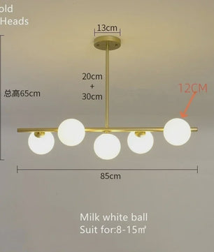 Moderne Magische Bonen Glas Kroonluchter - 6/7 Lampen - Goud/Zwart