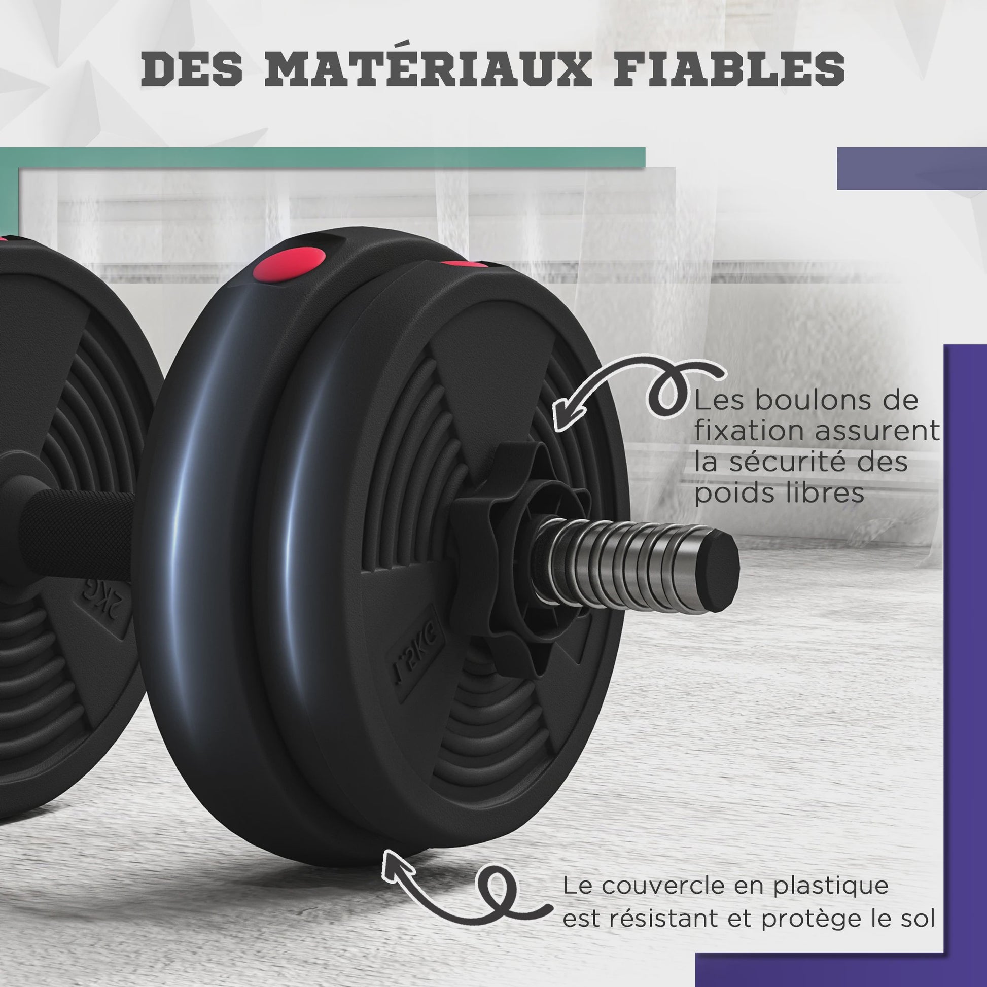 Verstelbare Dumbbells Set 15KG met Antislip Handvatten