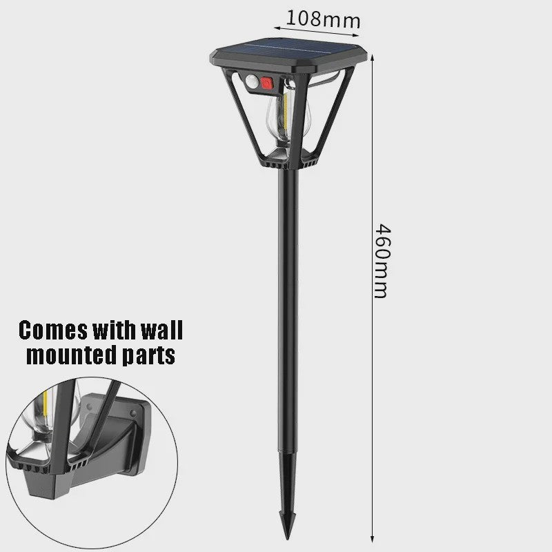Zonne-energie Tuinlamp met Bewegingssensor - Waterdicht & Dubbel Gebruik (Paal of Muur)