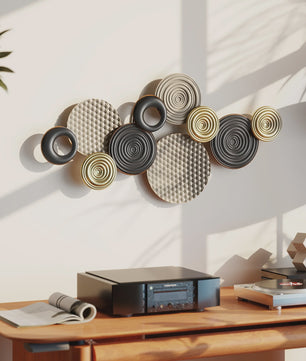 Moderne 3D Metaal Wanddecoratie Multi Disc - Wrought Iron Huisdecoratie