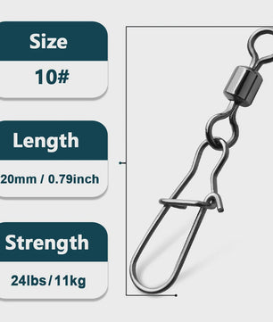 Duo-Lock Snap Swivels - Sterk Visgerei voor Zoutwater Visserij
