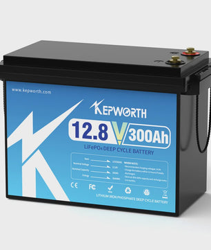 KEPWORTH 12.8V LiFePO4 Accu 180Ah/300Ah met Geüpgrade BMS - 6000 Cycli voor Camper, Boot, Golfkar