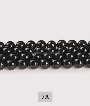 Natuurlijke Zwarte Toermalijn Kralen Rond Losse Spacer Edelsteen - 4-12mm voor Sieraden Maken