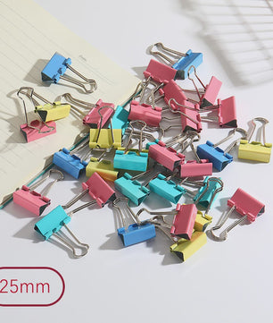 Set van 12 Gekleurde Metalen Binder Clips - 25mm & 32mm - Kantoor & School Organisatie