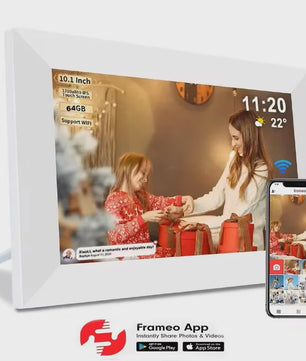 Frameo Smart WiFi Digitale Fotolijst 10.1 Inch HD Touchscreen met 32GB/64GB Opslag en Wandmontage