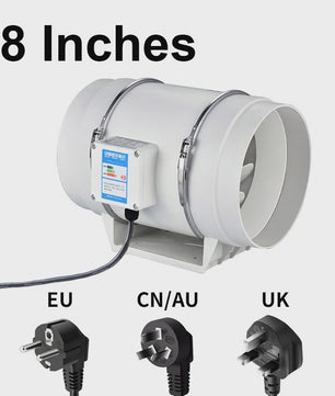 Inline Duct Ventilator 4, 5, 6, 8 Inch - 220V Afzuigventilator voor Keuken, Toilet & Ruimteventilatie