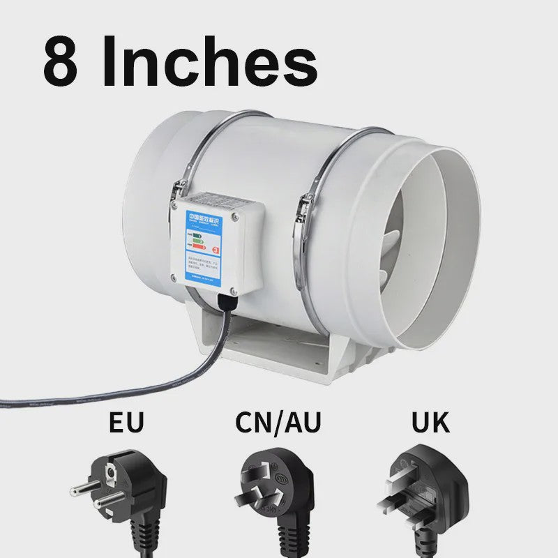 Inline Duct Ventilator 4, 5, 6, 8 Inch - 220V Afzuigventilator voor Keuken, Toilet & Ruimteventilatie