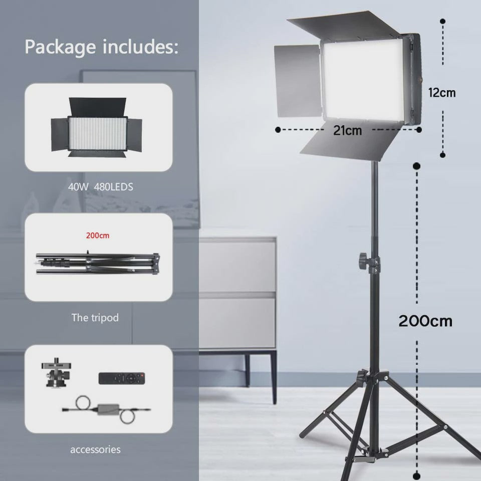 Draagbare LED Panel Lamp 40W/50W voor Fotografie, Video & Livestreaming