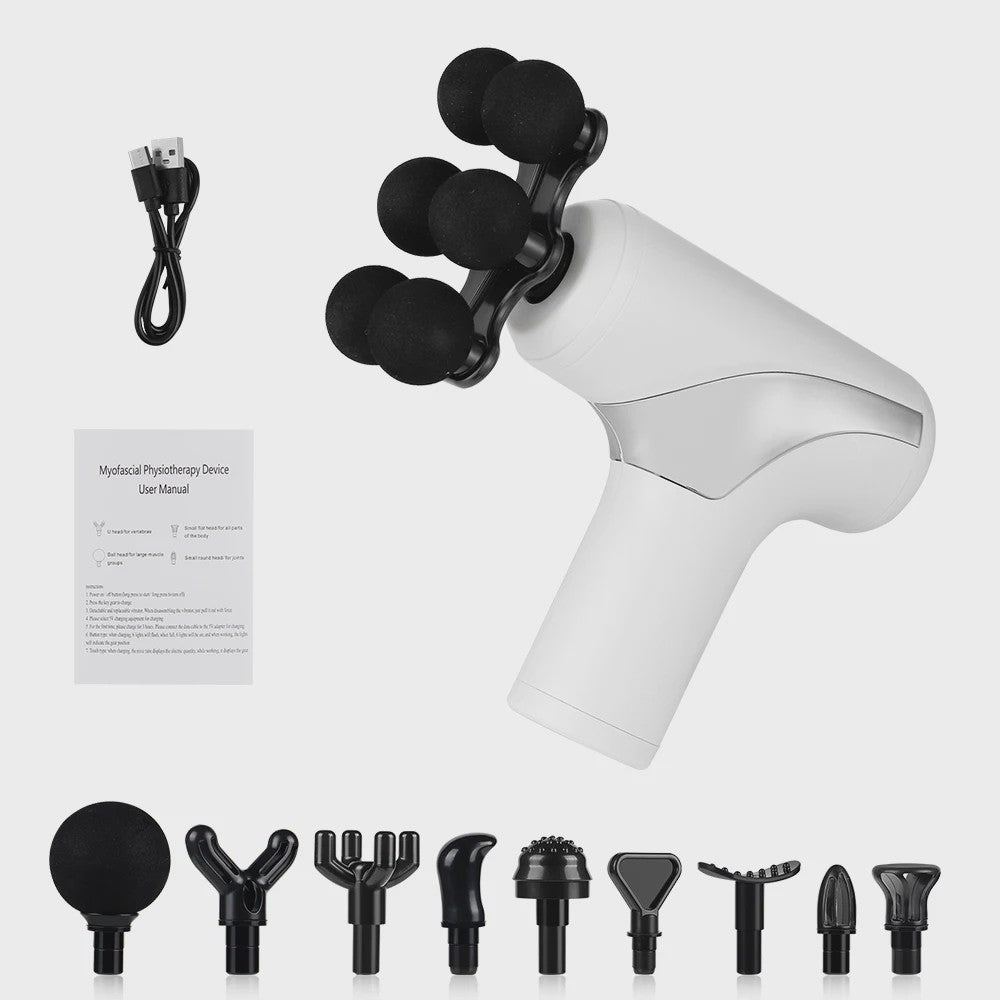 Draadloos Massagepistool met 38 standen & Intelligente Druksensor - 10 Opzetstukken