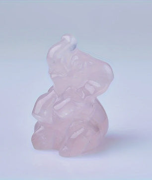 Handgesneden Kristallen Olifant - Natuursteen Decoratie & Meditatie Steen (3.5cm)