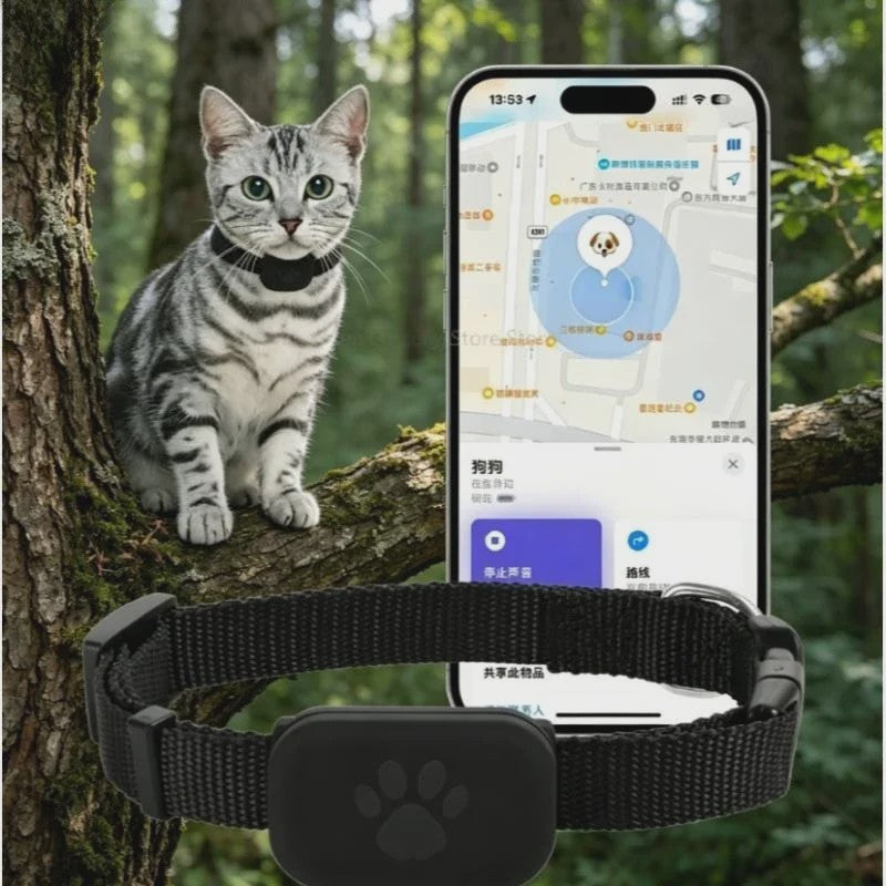 Pet GPS Tracker Halsband - Anti-Verlies Tracker voor Hond & Kat met Apple Find My