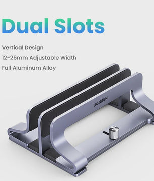UGREEN Verticale Laptop Standaard - Aluminium, Verstelbaar voor MacBook, Laptops, Tablets & Telefoons