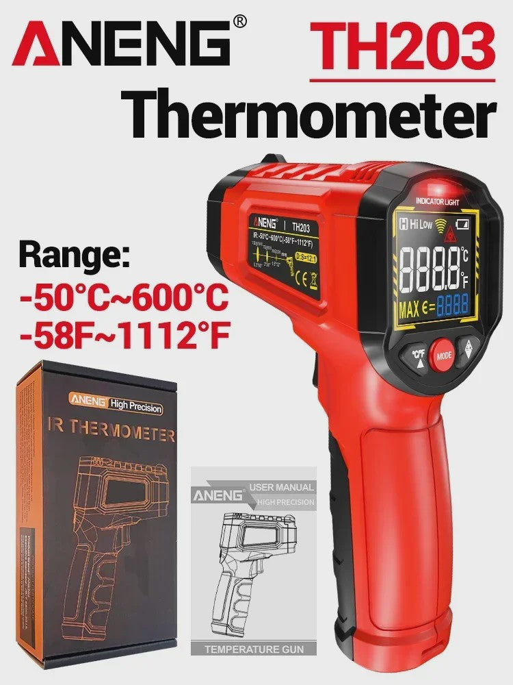 ANENG TH203 Infrarood Thermometer -50°C tot 600°C Contactloze Pyrometer