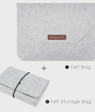Luxe Vilt Laptop Sleeve - Beschermhoes voor MacBook & Notebooks (11-15.6 inch) - Inclusief Muismat