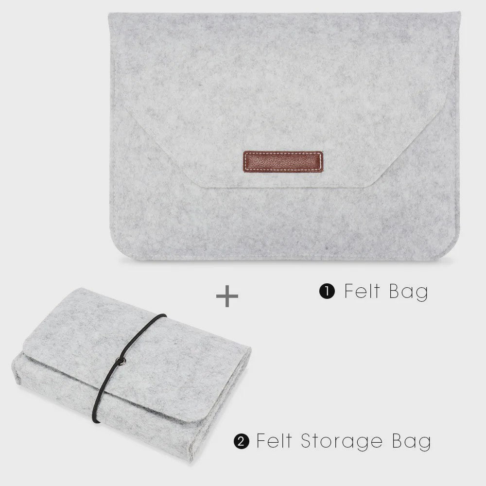 Luxe Vilt Laptop Sleeve - Beschermhoes voor MacBook & Notebooks (11-15.6 inch) - Inclusief Muismat